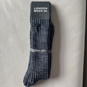 London Sock Co. -Men's Organic Cotton Ribbed Dark Gray Socks